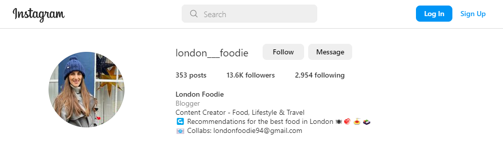 london foodie instagram page